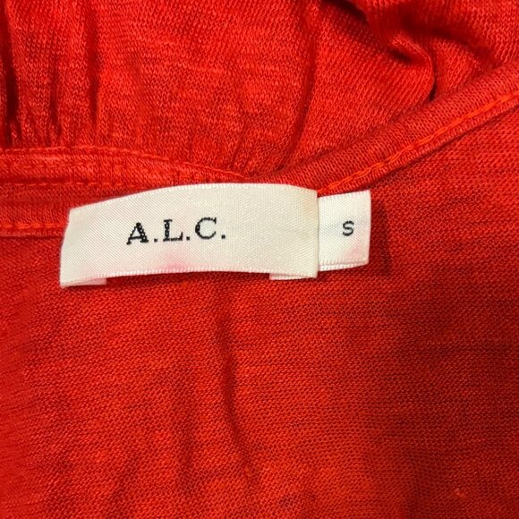 A.L.C. Womens Red Linen Ruffle Hem Camisole Top S - Picture 4 of 5